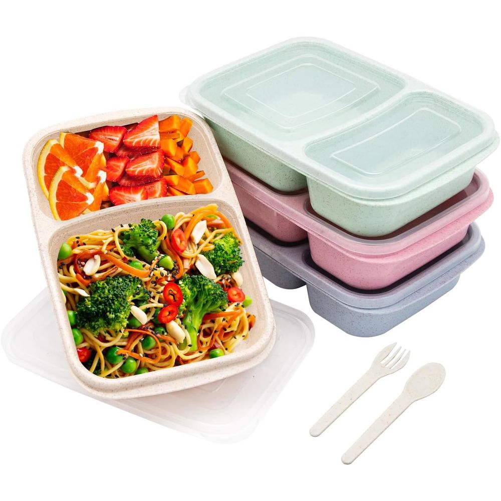 Food Storage Meal Prep - 4-pack Bento lunchbox, 2-delige maaltijdvoorbereidingscontainers met