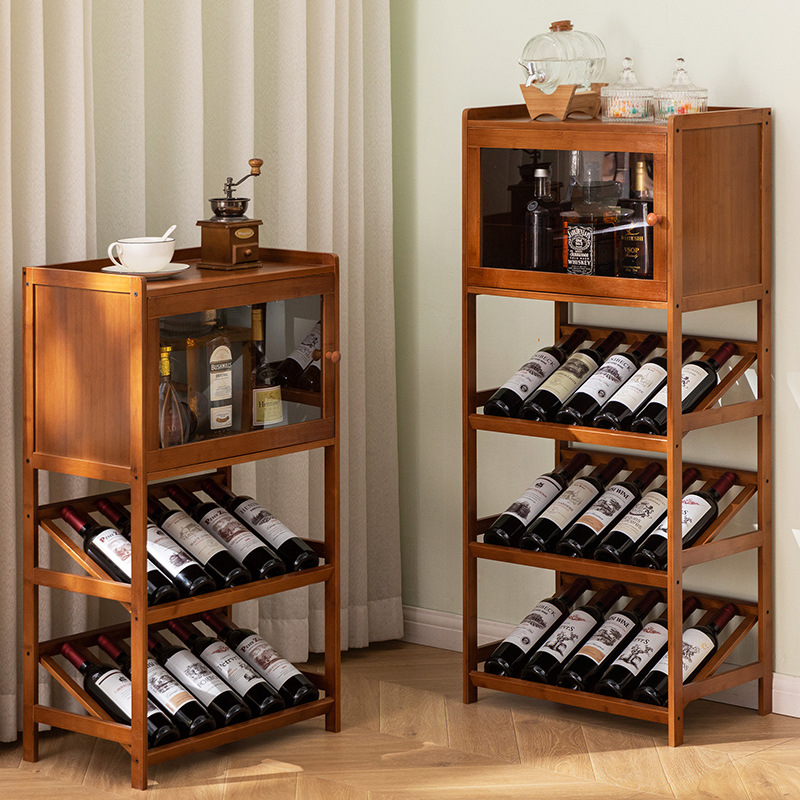 Food Storage Shelving - Stevig Bamboe Wijnrek 3/4-Tier Vloer Vrijstaande