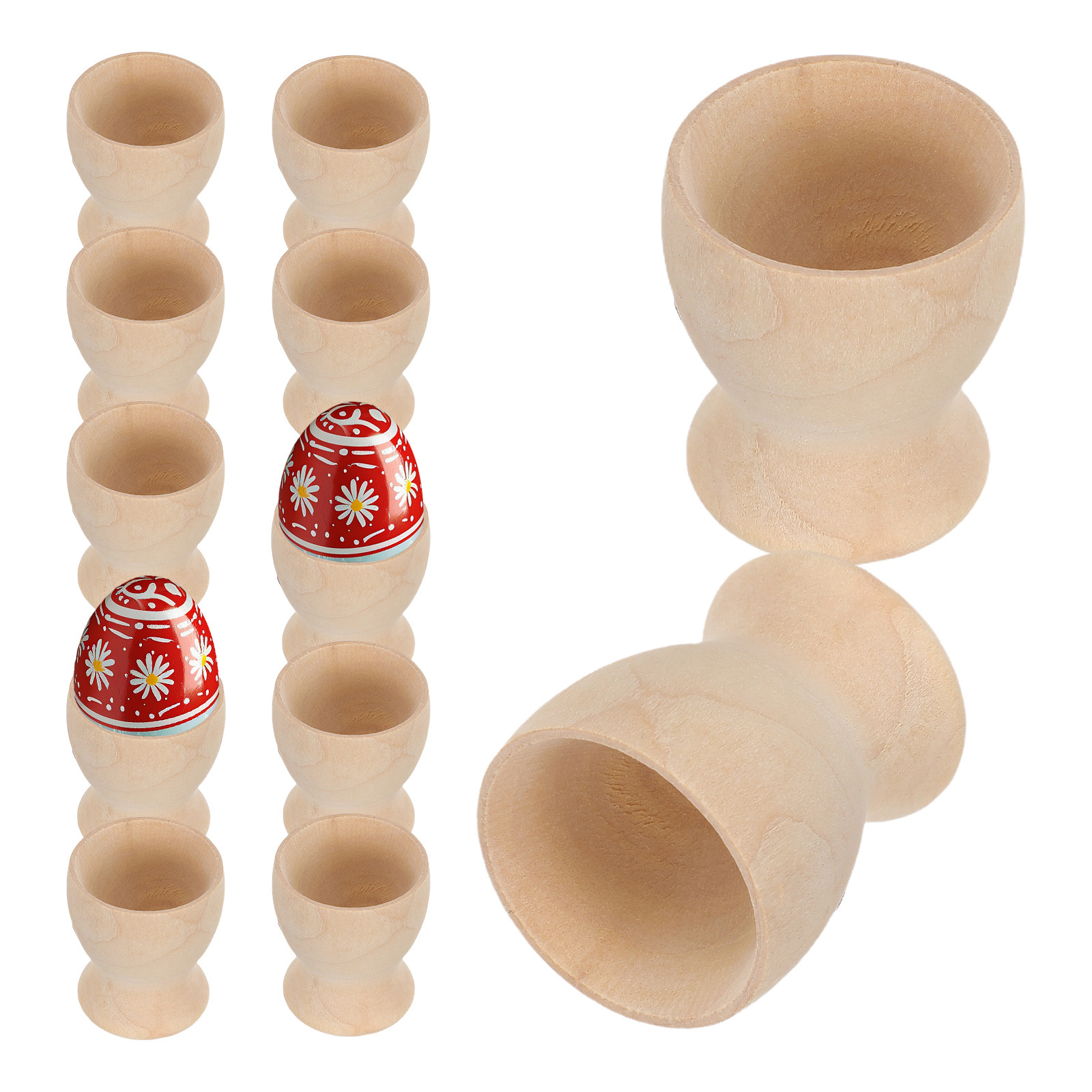 Egg Storage Holder - 12 stuks houten eierdopjes DIY blanco