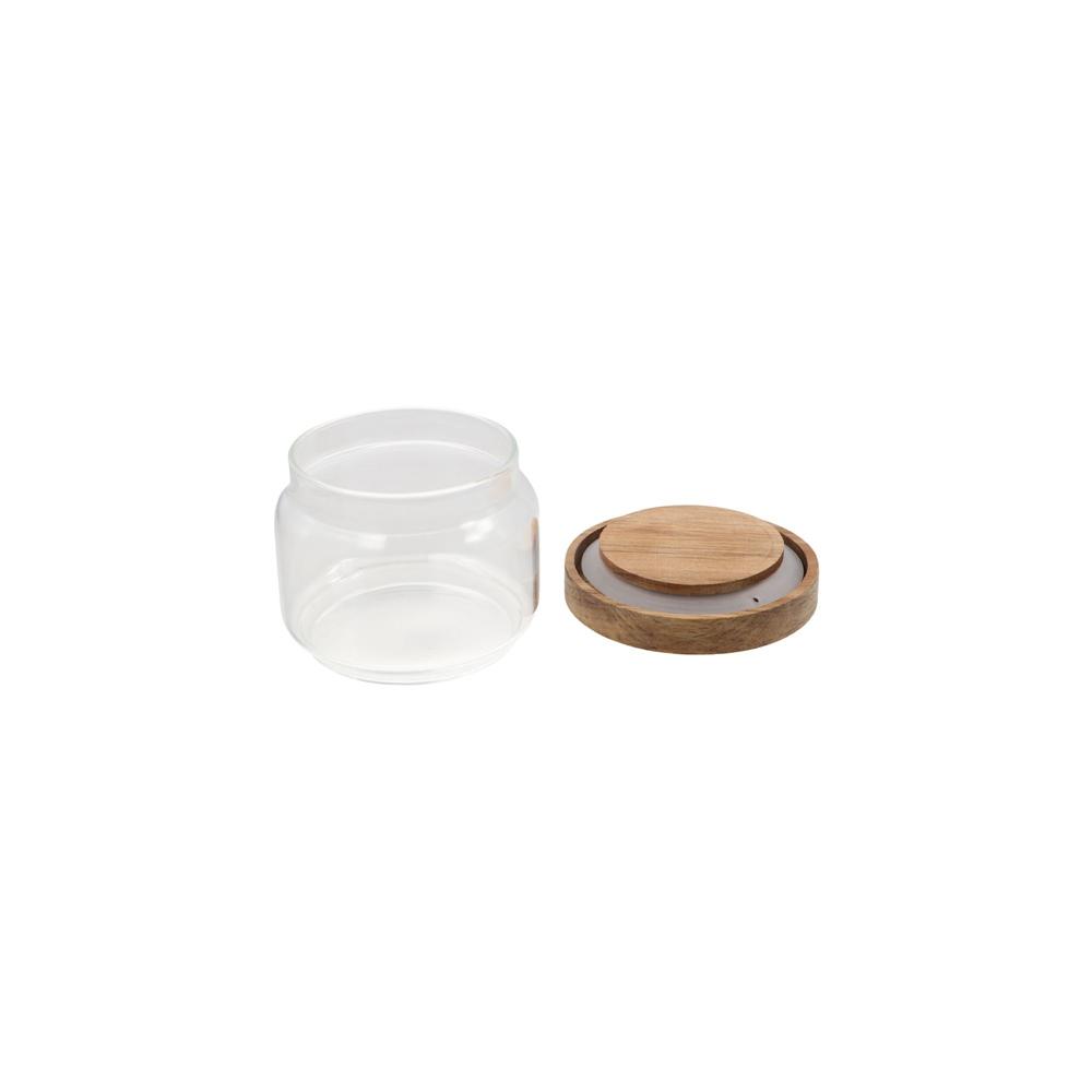 Food Storage Glass Container Set - Glazen voedselbewaarpot met houten deksel, doorzichtige