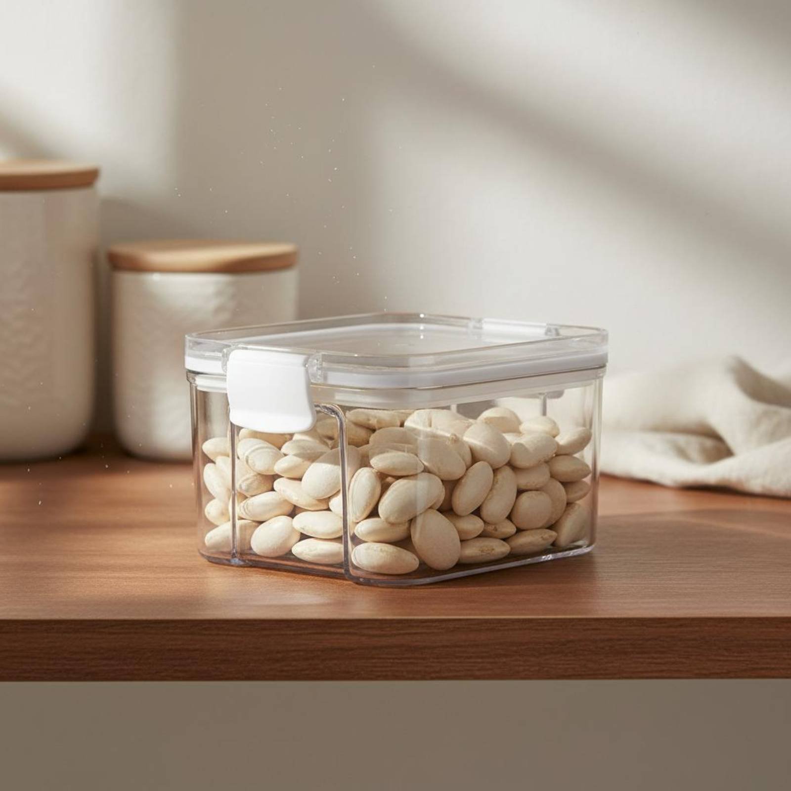 Food Storage Jars Airtight - Luchtdichte voedselbewaarcontainer, vochtbestendige, verzegelde graanopslagpot, transparante