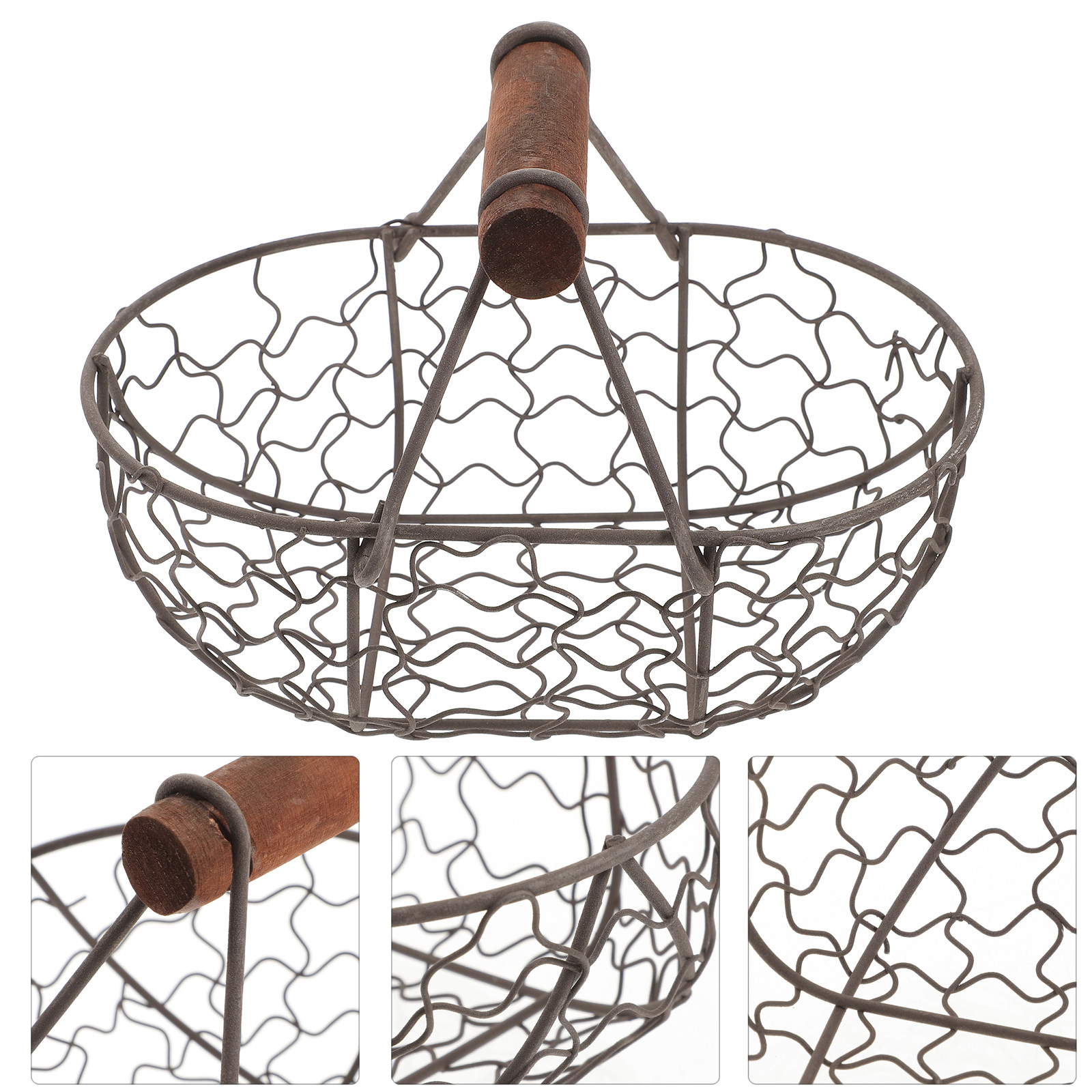 Egg Storage Holder - Rustieke ijzerdraad opbergmand, fruitmand met grote