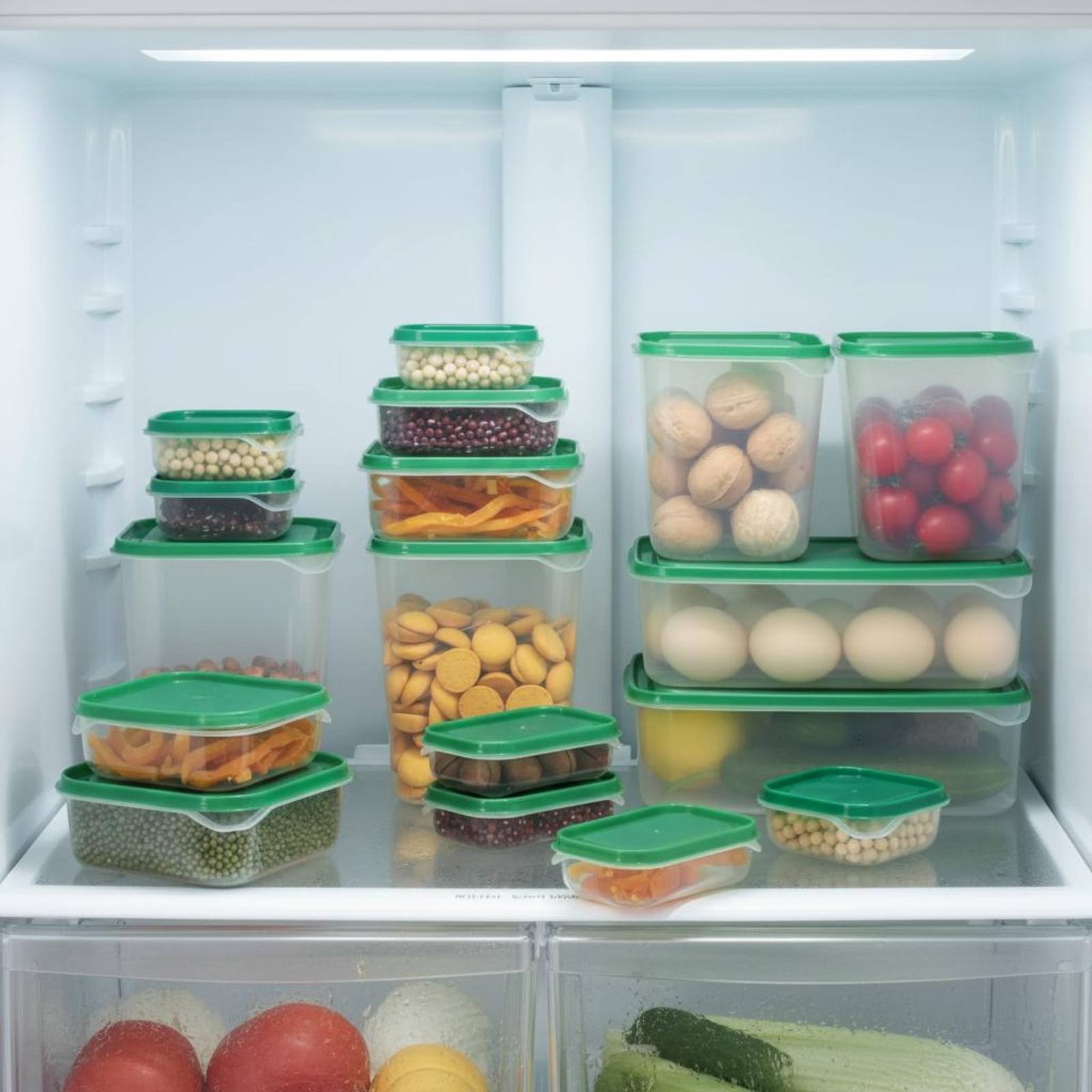 Food Storage Containers With Lids - 17-delige koelkast opbergbox set, lekvrije plastic
