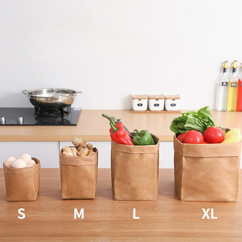Food Storage Plants - Kraftpapieren zakken, wasbare papieren opbergzakken, herbruikbare