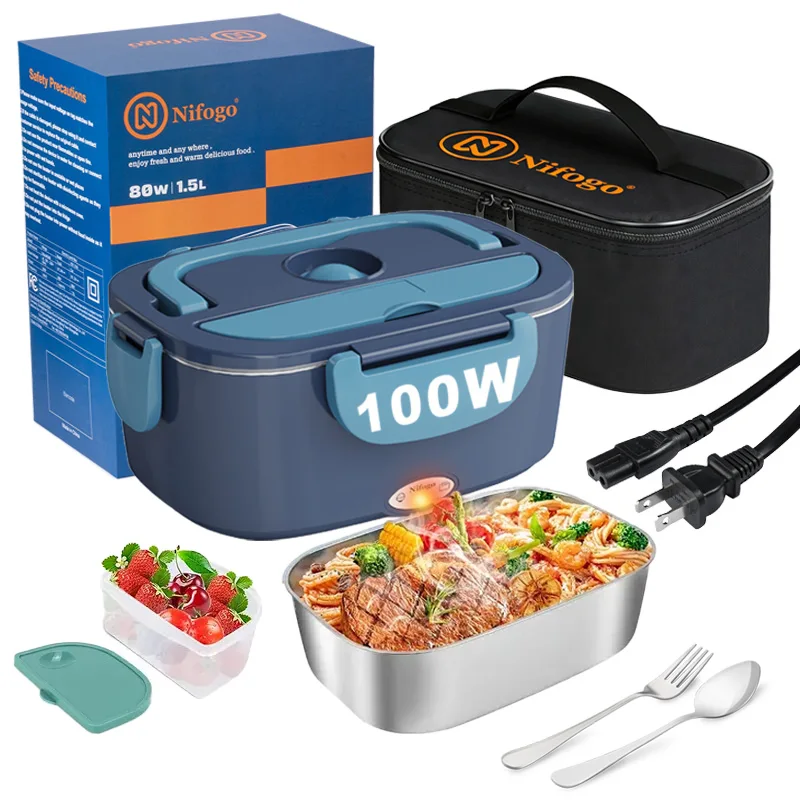 Food Storage Lunch Box - 100W Elektrische Verwarmde Lunchbox 1,5L, 304