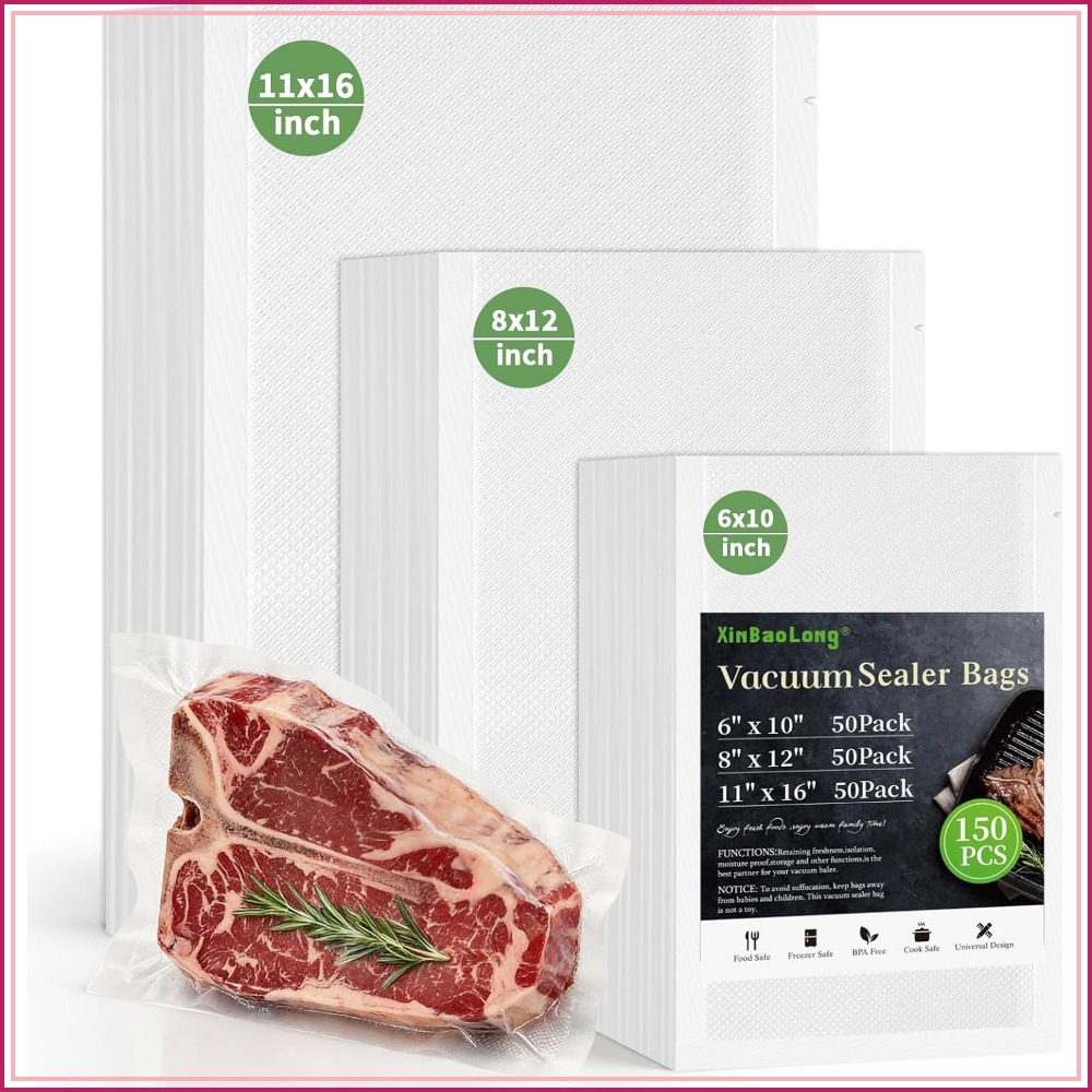 Vacuum Sealer Bag - Vacumeerzakken, 150 stuks: Gallon, Quart, Pint