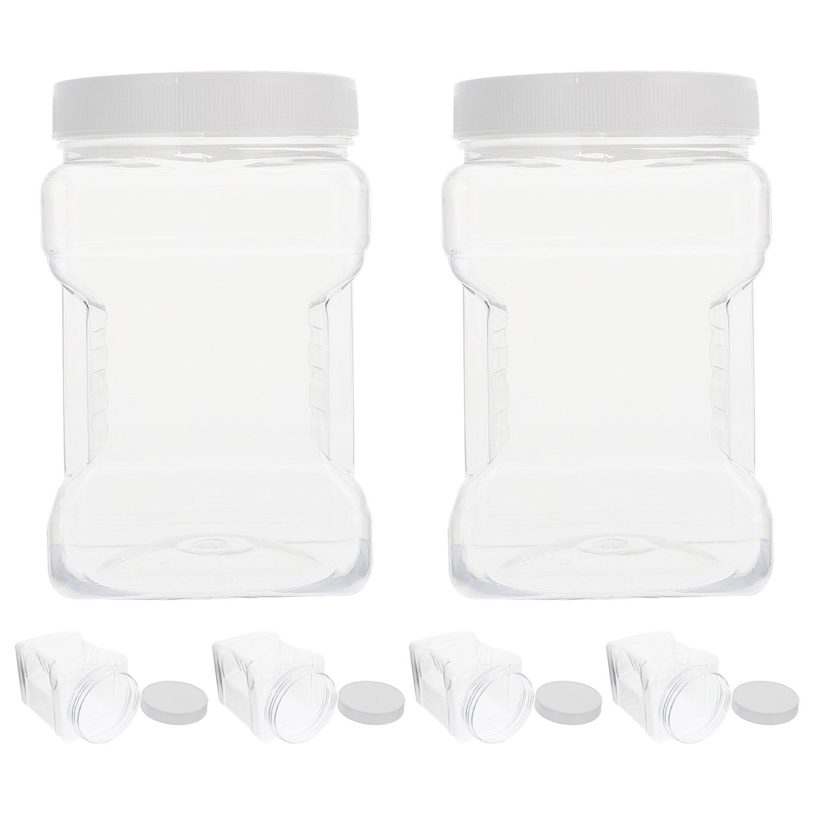Food Storage Jars Airtight - 6 stuks transparante opbergpotten, vierkante luchtdichte