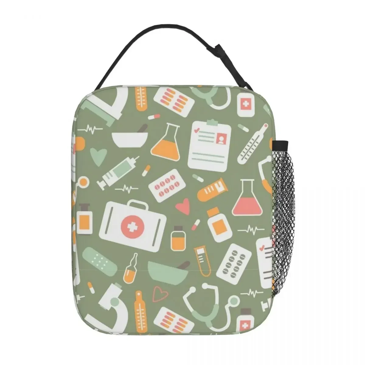 Food Storage Lunch Box - Verpleegkundige Gezondheidszorg Patroon Merch Geïsoleerde Lunchtas