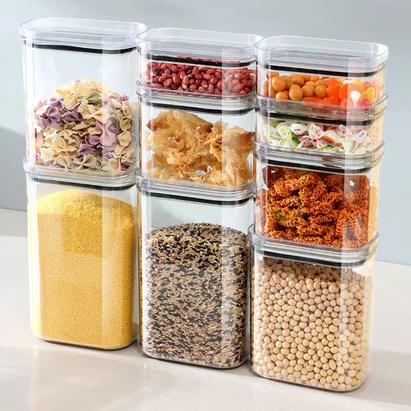 Food Storage Jars Airtight - Afgesloten pot keukenkast organizer voor granen,