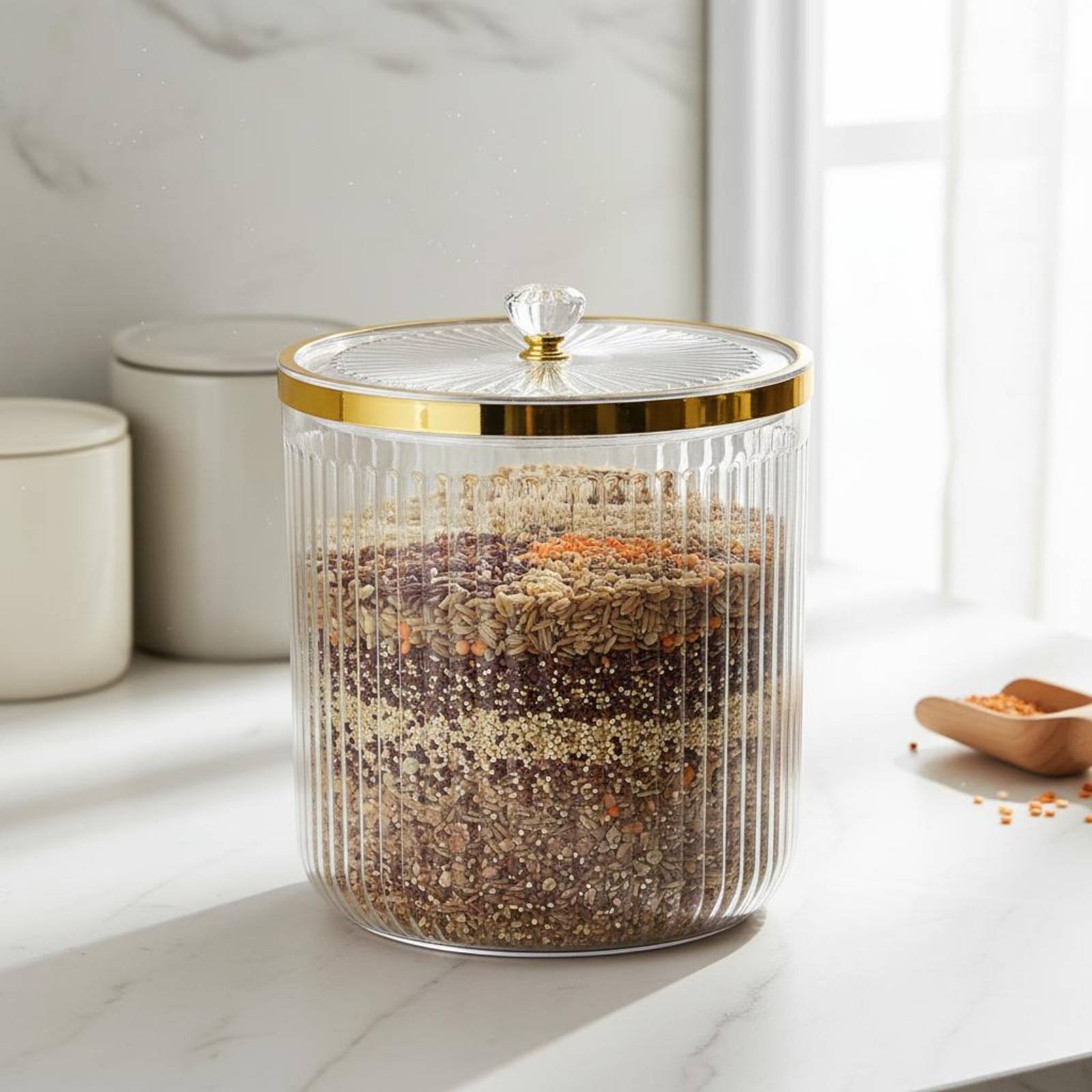 Food Storage Canister - Droge voedselbewaarcontainer met brede opening, luchtdichte