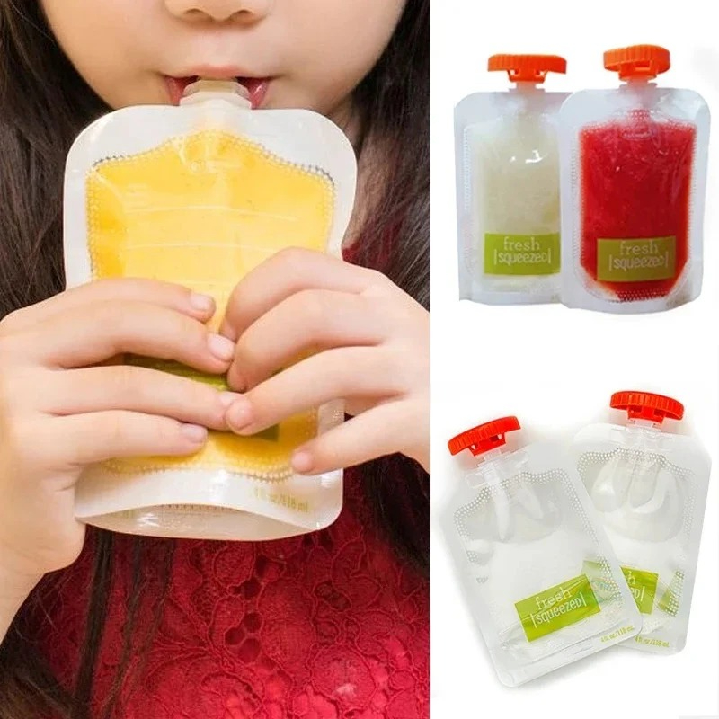 Food Storage Silicone Bags - 10 stuks babyvoeding en sapdoos anti-extrusie