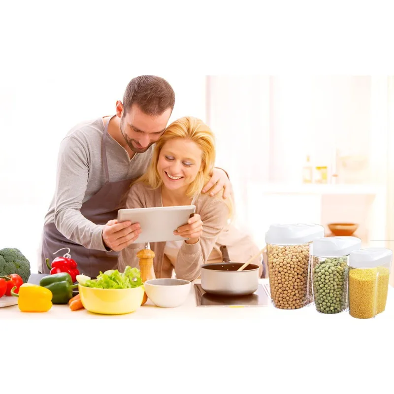 Food Storage Glass Container Set - Yes5pcs/set verzegelde voedselopslagcontainer geschikt voor koffiebonen,