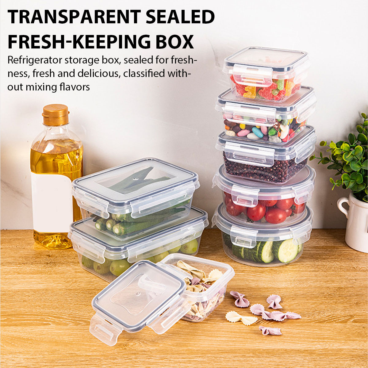 Food Storage Containers Plastic Box - 24 stks/set Voedsel Opbergdoos Set Keuken