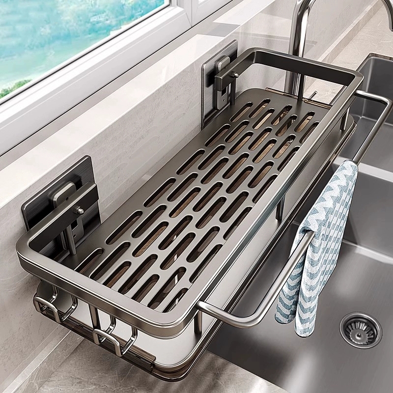 Food Storage Shelving - Multifunctionele keukenplank, droogrek, mop-opbergplaats, wandmontage zonder