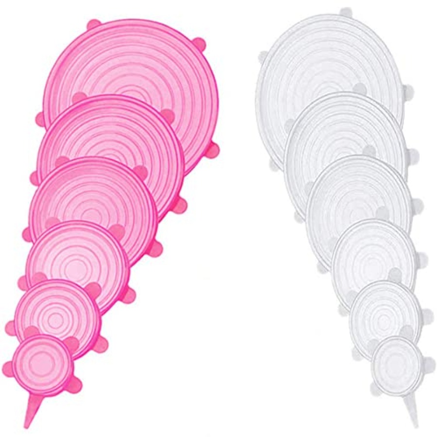 Silicone Stretch Lid - 12-delige set siliconen stretch deksels, 6