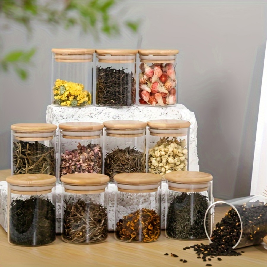 Food Storage Glass Container Set - 12 Stks/set Luchtdichte Glazen Opslagpot Met