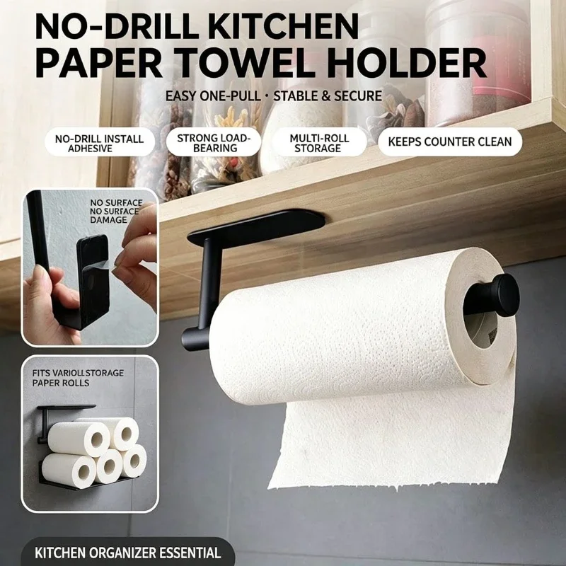 Food Storage Shelving - Papierrolhouder Handdoekenrek Hangende Plank Badkameropslag Toiletrek
