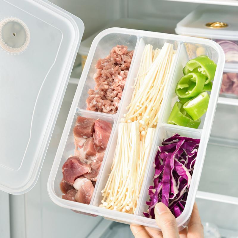 Food Storage Containers Plastic Box - 4/5-delige koelkast opbergbox met deksel, plastic