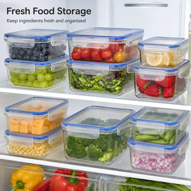 Food Storage Lunch Box - 4 maten koelkast opbergdoos voedsel plastic