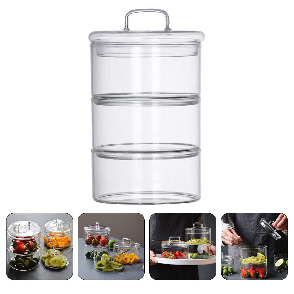 Food Storage Bowls - 1Set Glazen Opbergkom Salade Serveercontainer Stapelbare