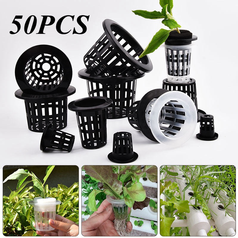 Food Storage Plants - 50 Stuks Zwart Wit Grondloze Mesh