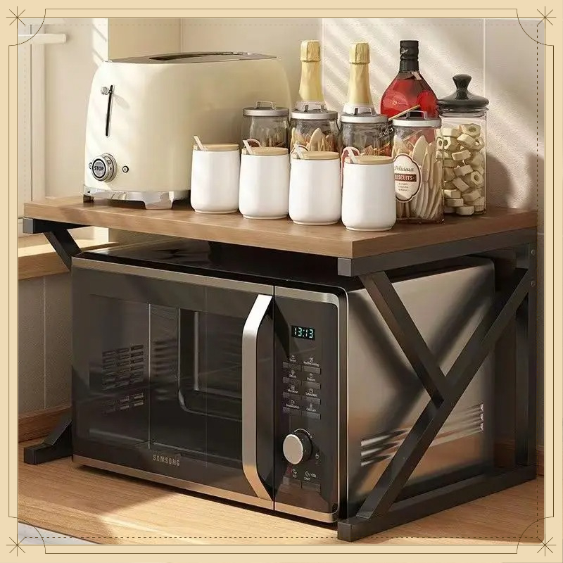 Food Storage Shelving - Meerlaags magnetron opbergrek keuken aanrecht oven