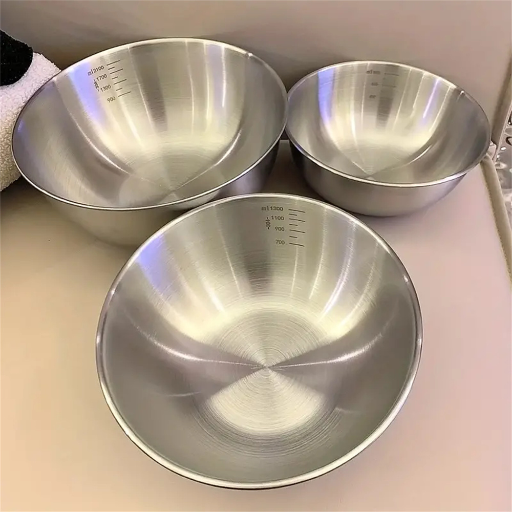 Food Storage Bowls - 1-3-delige RVS kommenset met weegschaal voor