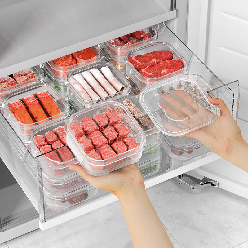 Food Storage Containers Plastic Box - Voedselveilige diepvriesbox, luchtdichte, gedeelde plastic voedselcontainer,