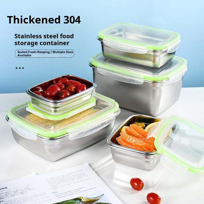 Food Storage Silicone - Lunchbox-set van 304 roestvrij staal met