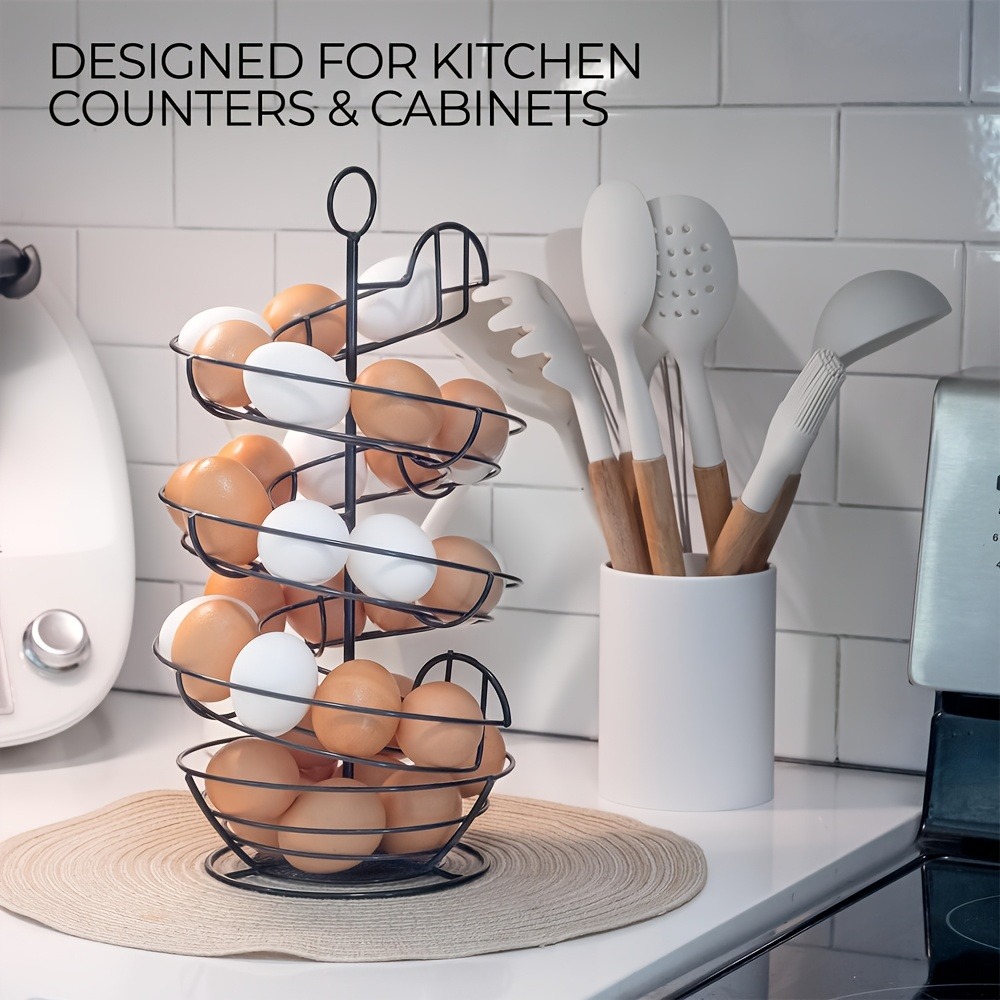Egg Storage Holder - Eierenhouder van metaaldraadspiraal, eierenopbergrek voor op