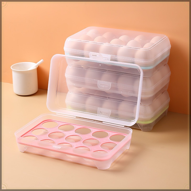 Egg Storage Holder - Eieropbergdoos 15 vakjes PP Zichtbaar Afneembaar