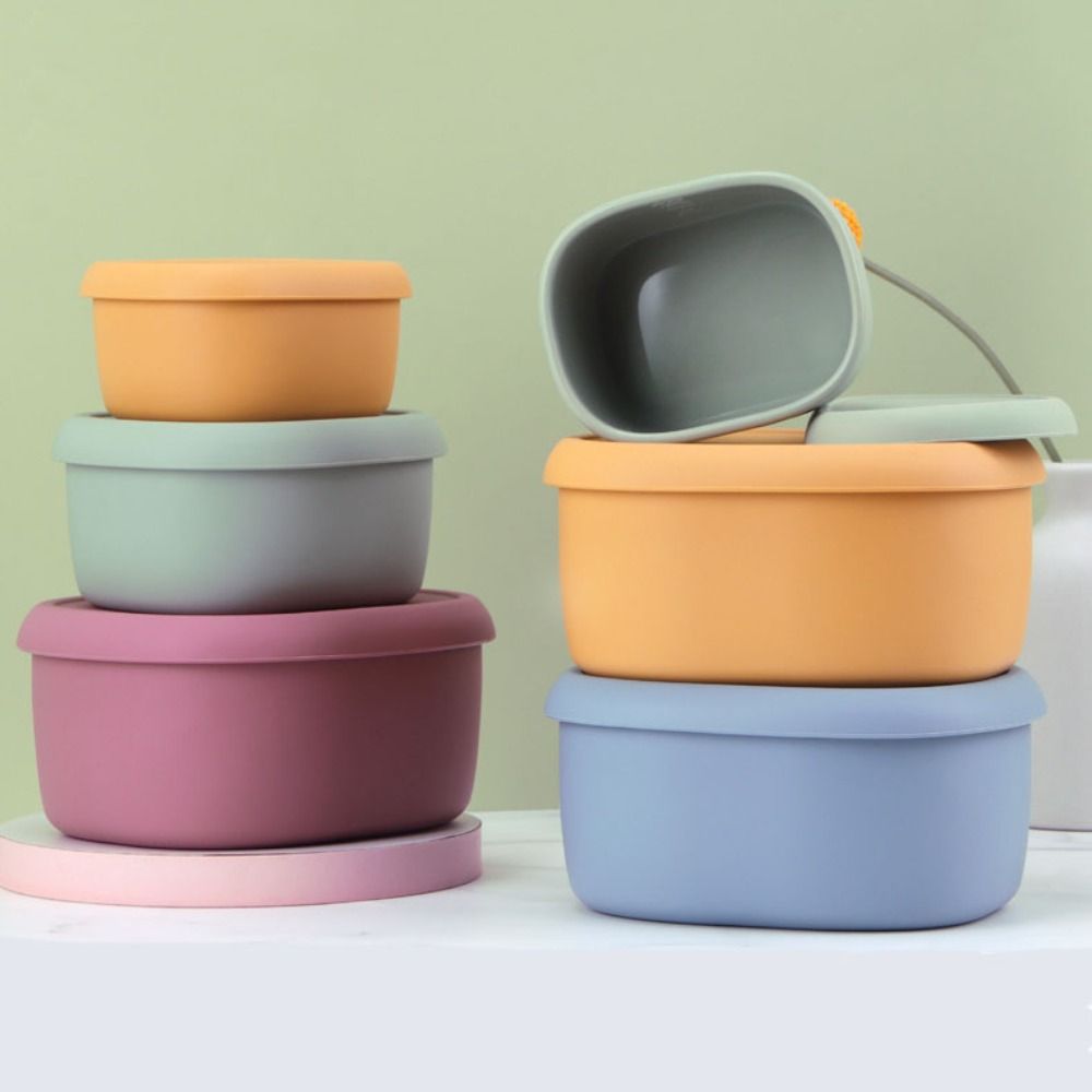 Food Storage Silicone - Herbruikbaar met deksel Siliconen lunchbox Hittebestendigheid