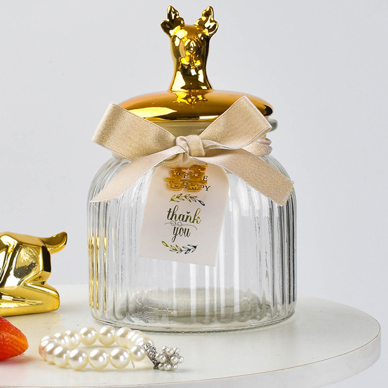 Food Storage Glass Container Set - Bling Diamond Helder Glazen Voorraadpot Met