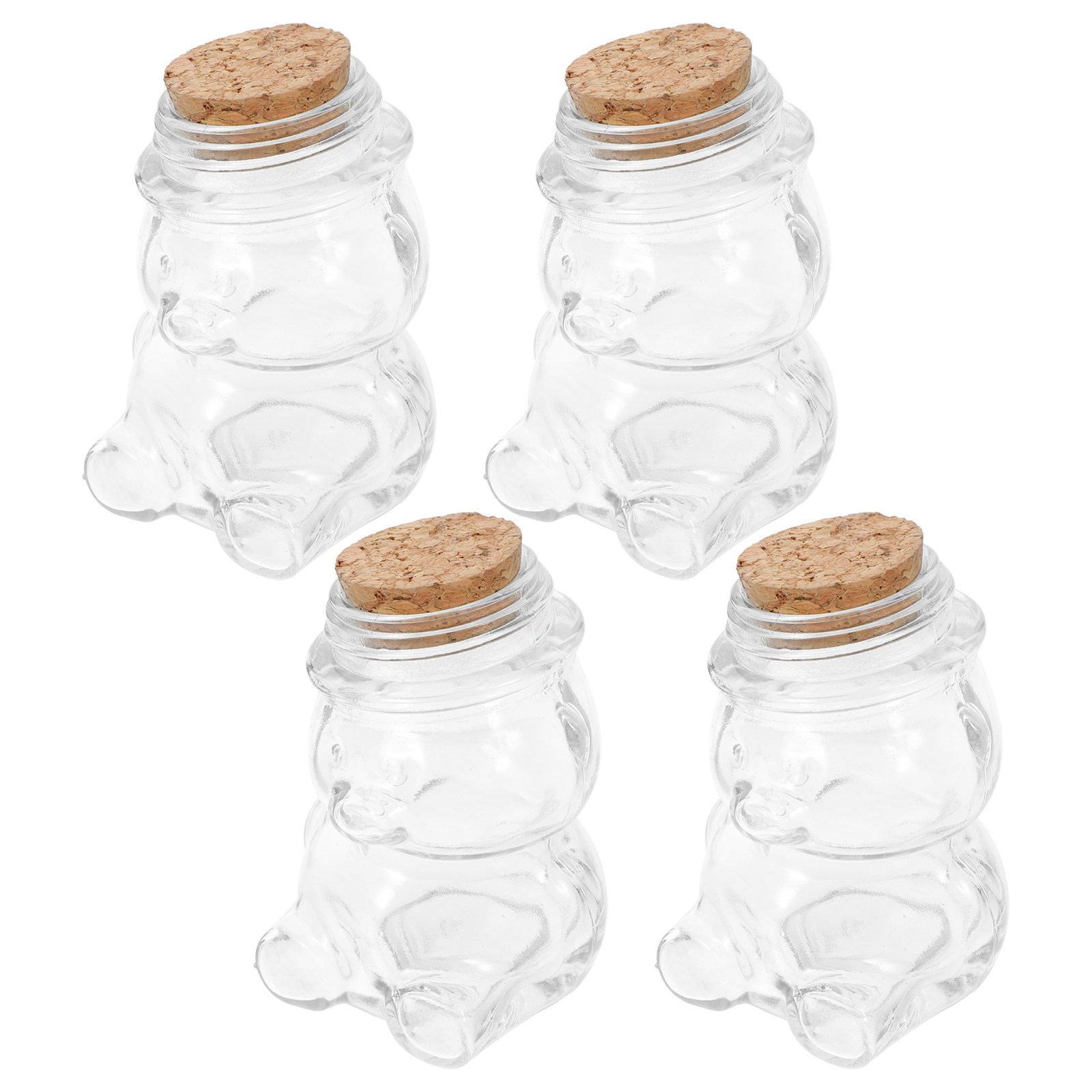 Food Storage Jars Airtight - 4-delige glazen snoepkruikenset, transparante luchtdichte voedselbewaarcontainer