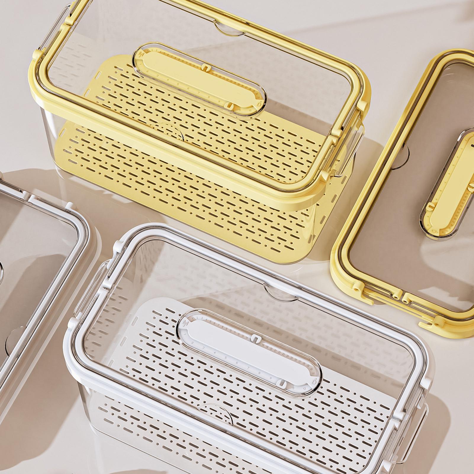 Food Storage Containers With Lids - Koelkastvoedselopslagcontainers met deksels Draagbare, stapelbare fruit-