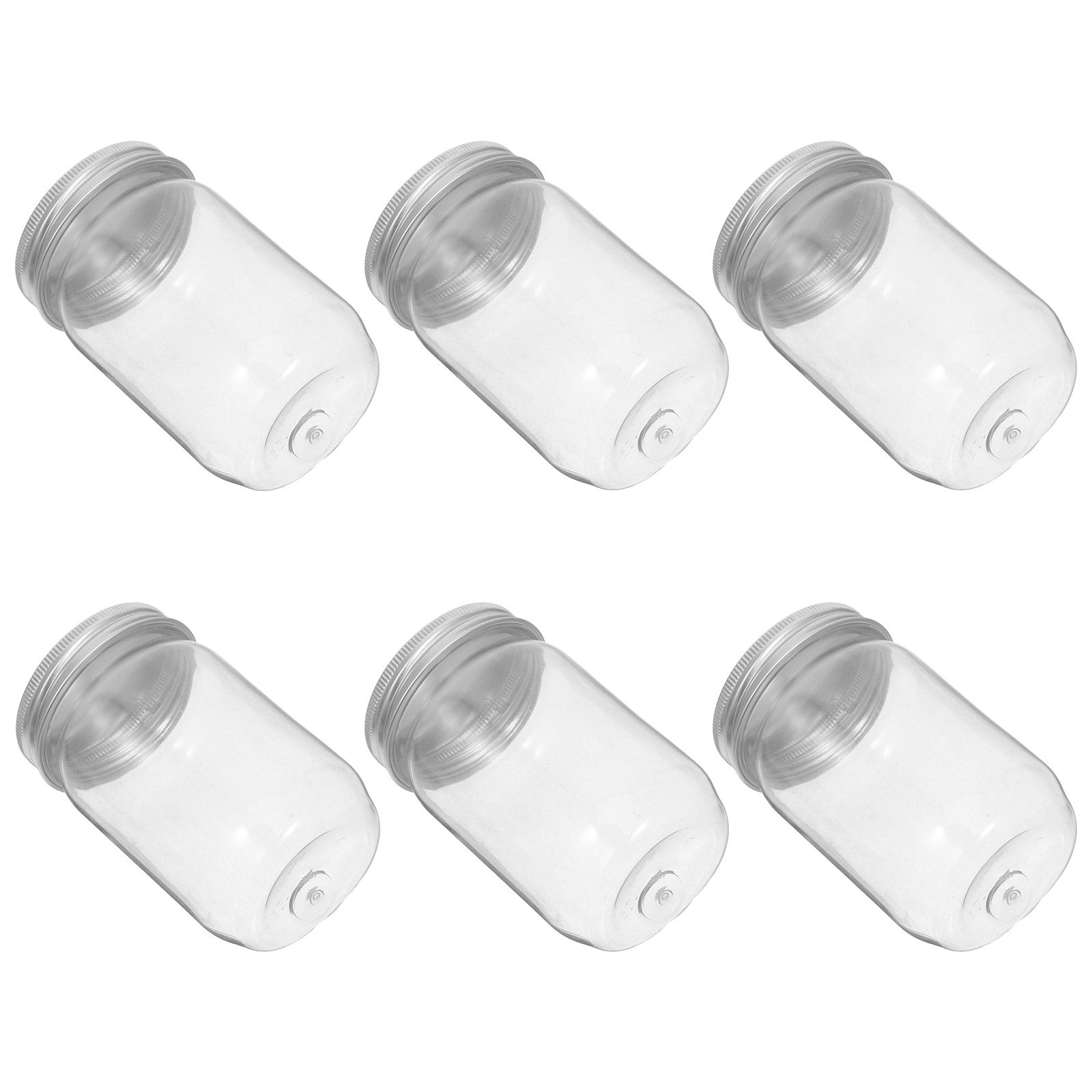 Food Storage Containers With Lids - 6 stuks doorzichtige plastic masonpotten met