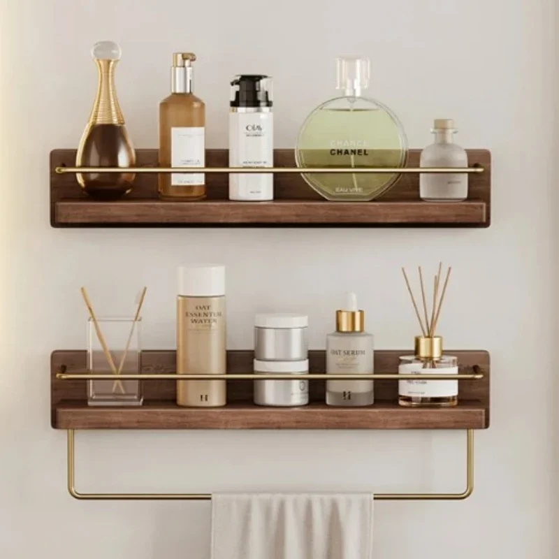 Food Storage Shelving - Badkamer Keuken Plank No-punch Handdoekenrek Walnoot