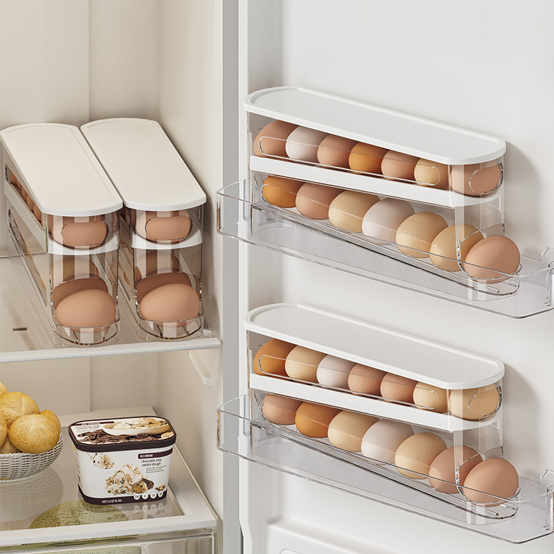 Egg Storage Holder - Twee Laag Koelkast Ei Opbergdoos Automatische