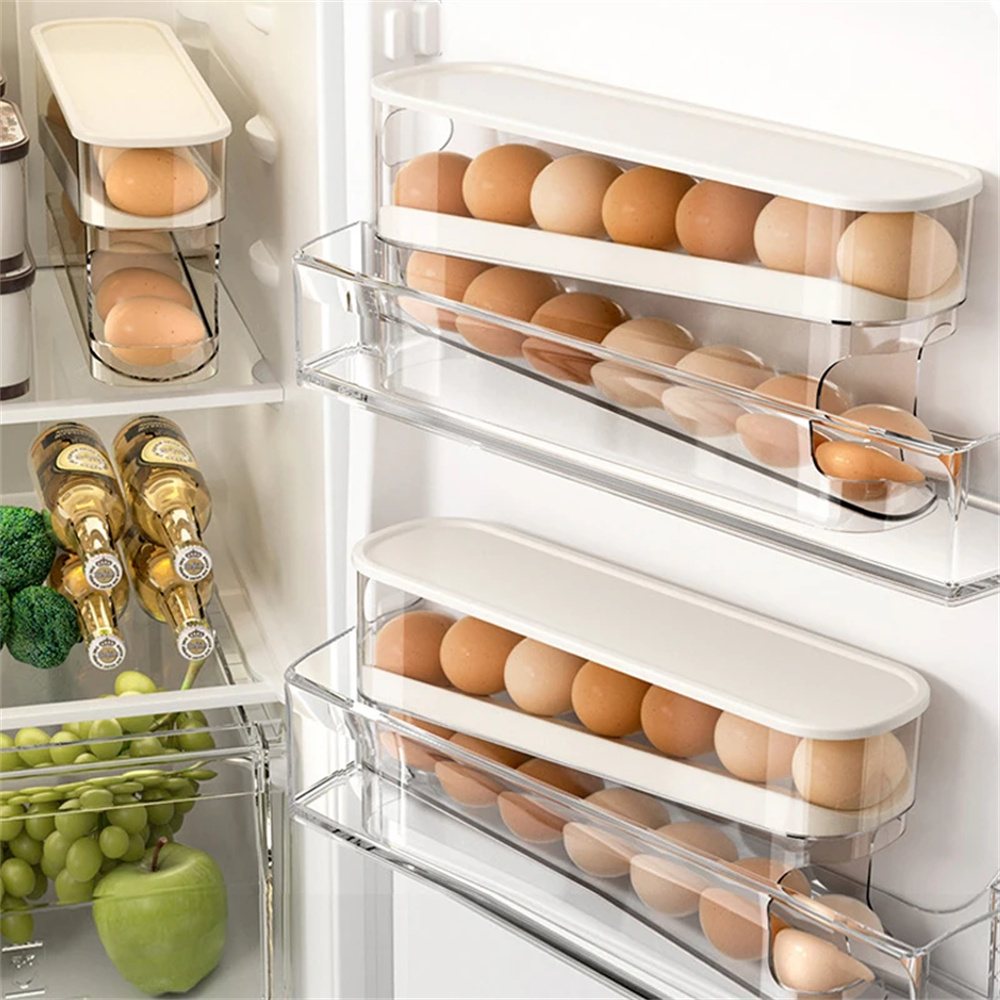 Egg Storage Holder - 1PC Slide Type Eierdoos Dubbele Automatische