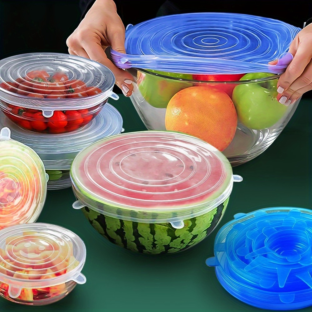 Silicone Stretch Lid - 6 stuks herbruikbare siliconen stretchdeksels -