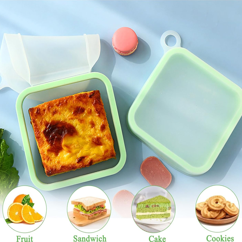 Food Storage Silicone Bags - Siliconen Sandwich Toast Bento Box Met