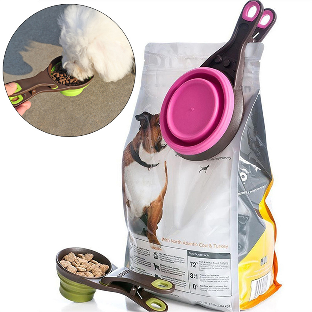 Food Storage Silicone Bags - Draagbare opvouwbare siliconen hondenvoer- en kattenvoer