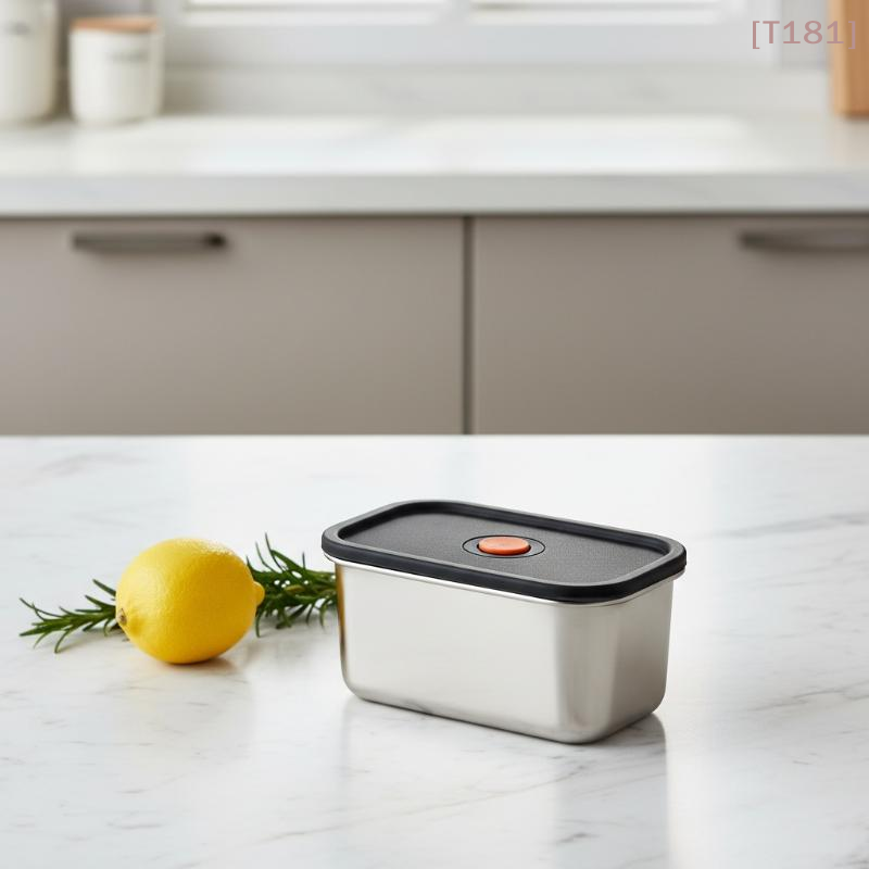 Food Storage In Pantry - [E] 4-delige set roestvrijstalen voedselbewaarcontainers, verdikt,