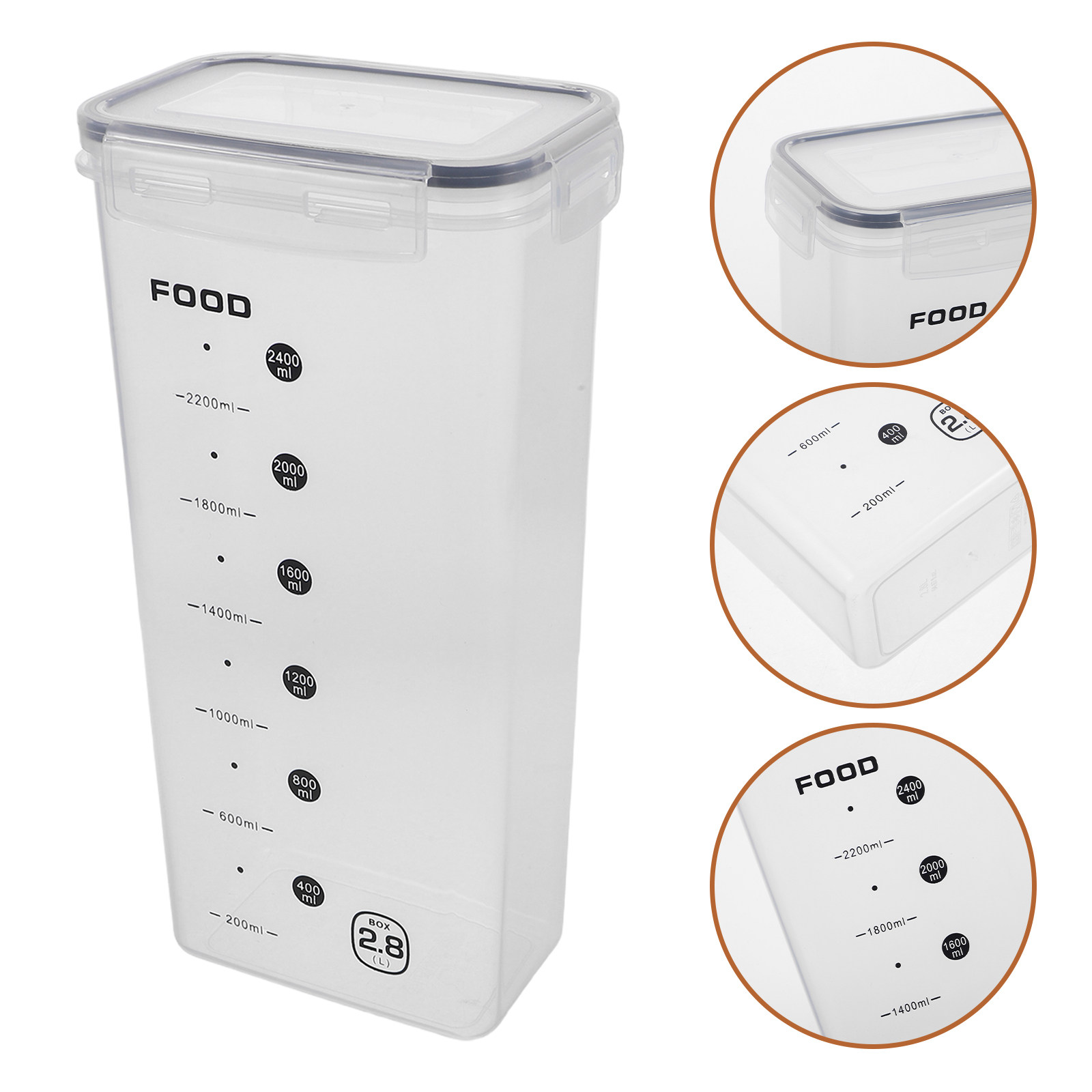 Food Storage Jars Airtight - 2 stuks transparante graanopslagcontainers, luchtdichte rijst-,