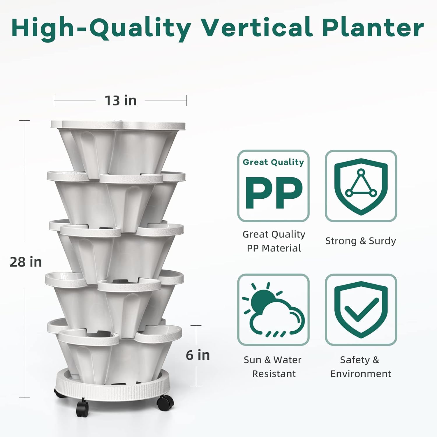Stapelbare bloempot 5-laags bl - Food Storage Plants recensie en prijs