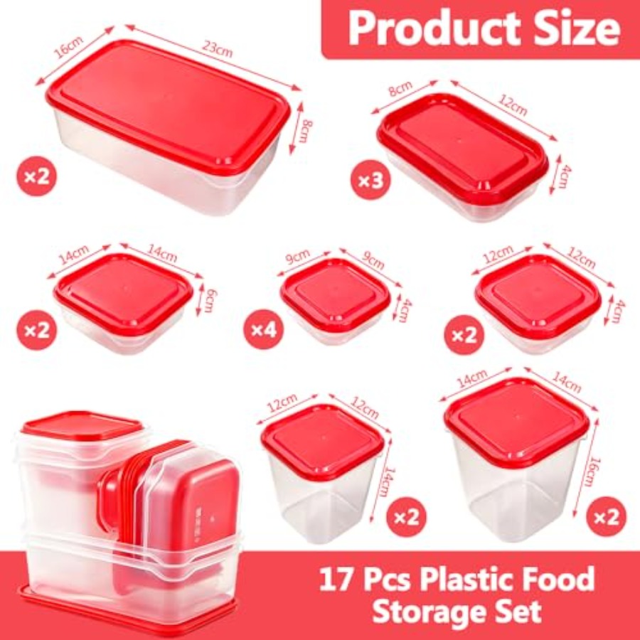 17-delige plastic voedselbewaa - Food Storage Meal Prep recensie en prijs