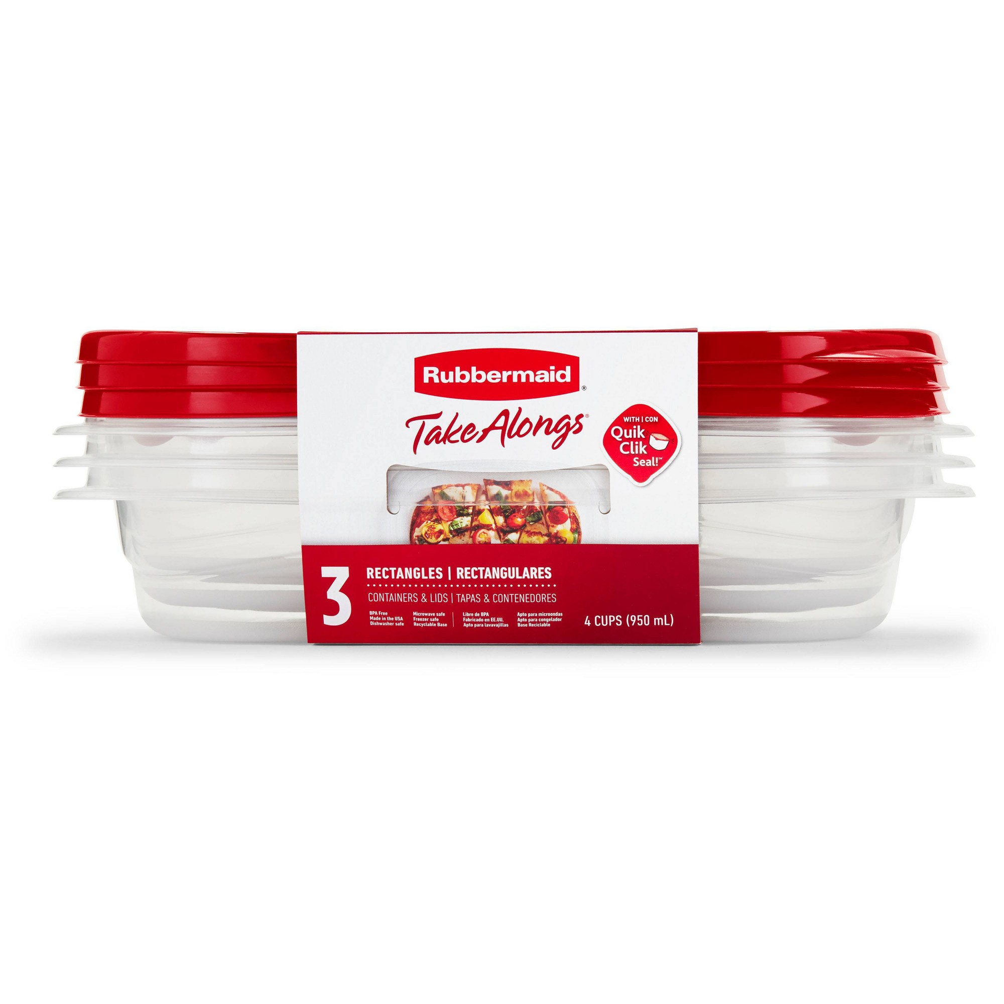 3 stuks rode rechthoekige voed - Food Storage Meal Prep recensie en prijs