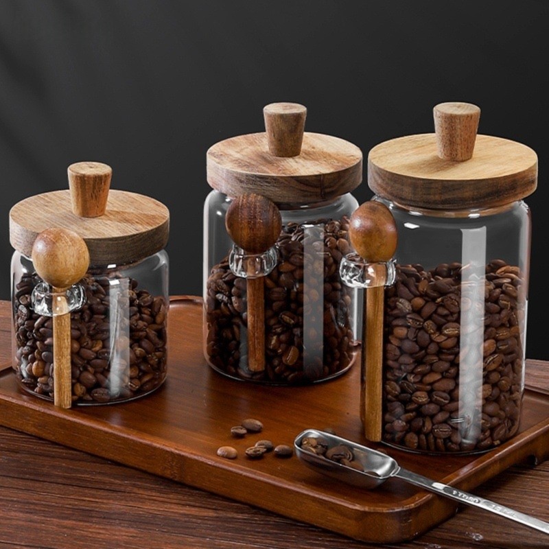 ABJI-Glazen potten met houten  - Food Storage Glass Container Set recensie en prijs