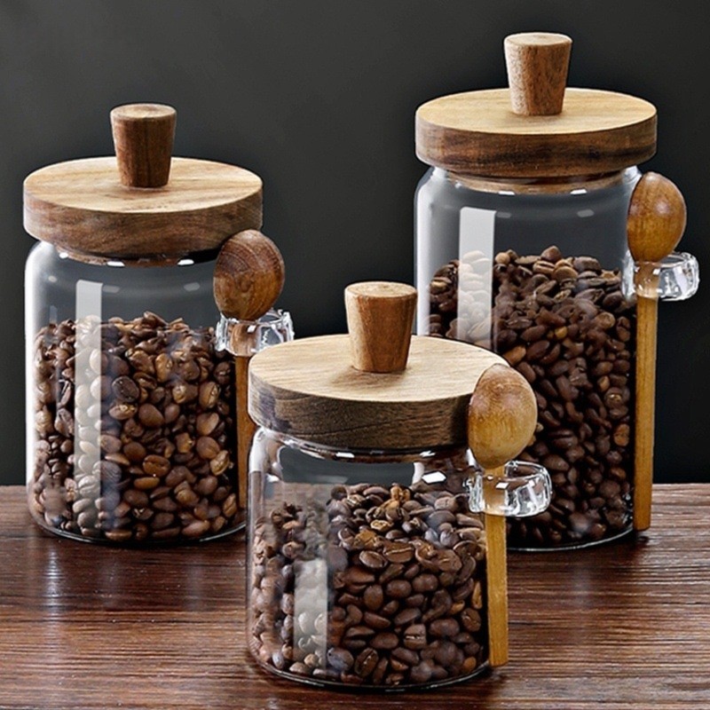 ABJI-Glazen potten met houten  - Food Storage Glass Container Set recensie en prijs