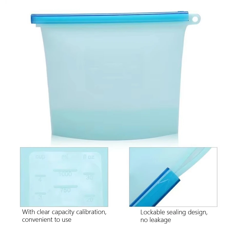 1000ml herbruikbare siliconen  - Food Storage Silicone Bags recensie en prijs